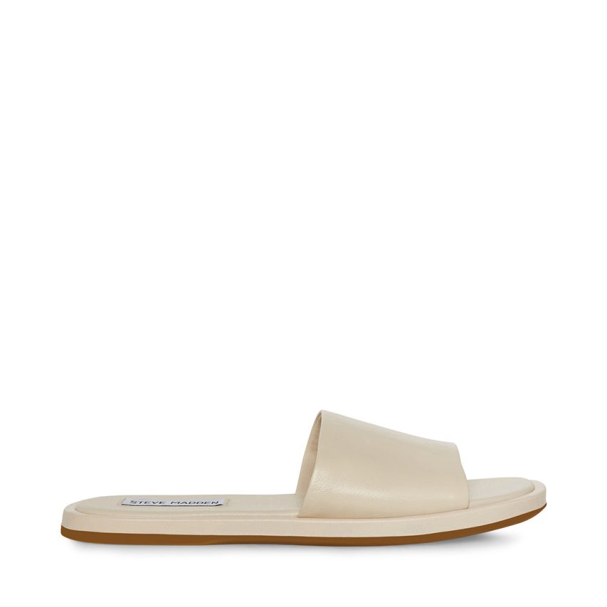 Sandalias de Diapositivas Steve Madden Kaya Cuero Mujer Beige | ES AJE082